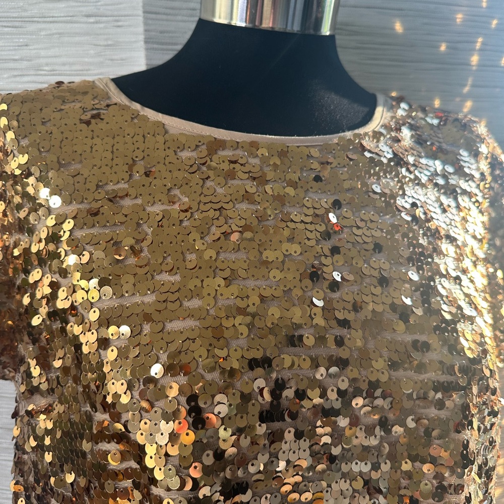 LU❤️NYC / NWT/ Gold fully Sequin Sexy Holiday Dress with lining~💛
Shine on girl~
